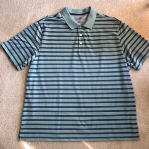 Arrow Granite Men’s Green Striped Short Sleeve Polo Shirt Size: 2XL